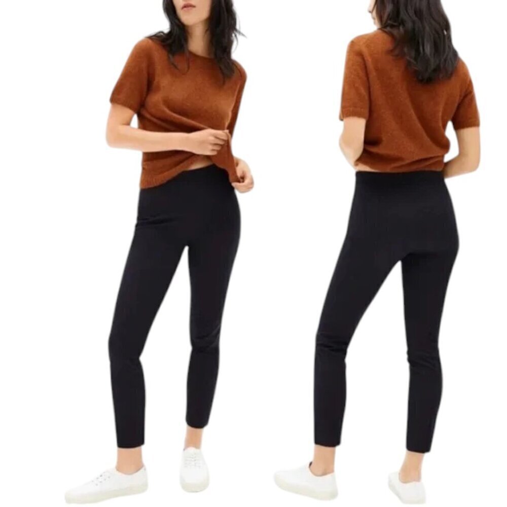 Everlane The Side Zip Stretch Cotton Black Pants